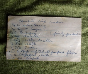 THE Recipe in Grandma's handwriting. What a great keepsake.